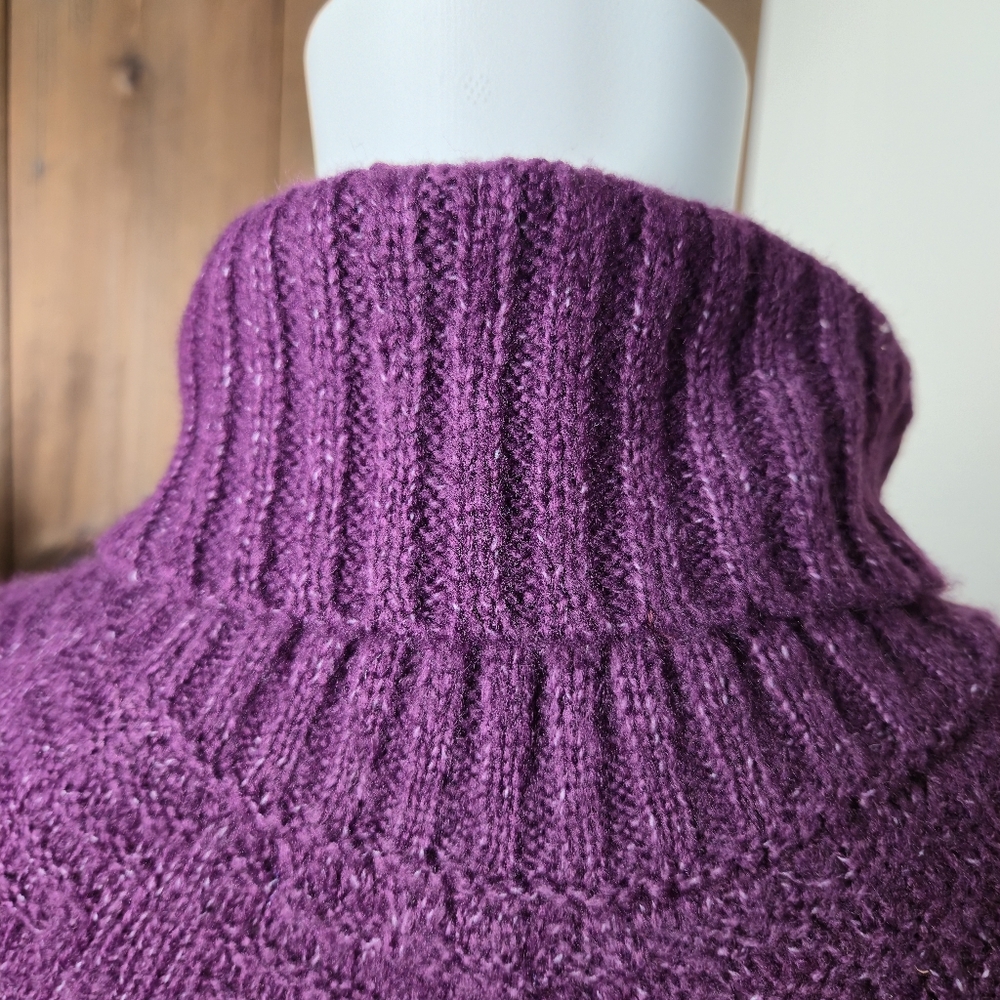 NWT Maurices Purple Turtle Neck Long Sleeve Sparkly Knit Sweater - Picture 8 of 12